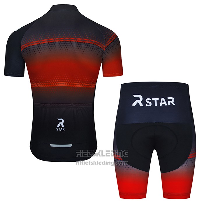 2021 Fietskleding R Star Zwart Oranje Korte Mouwen en Koersbroek